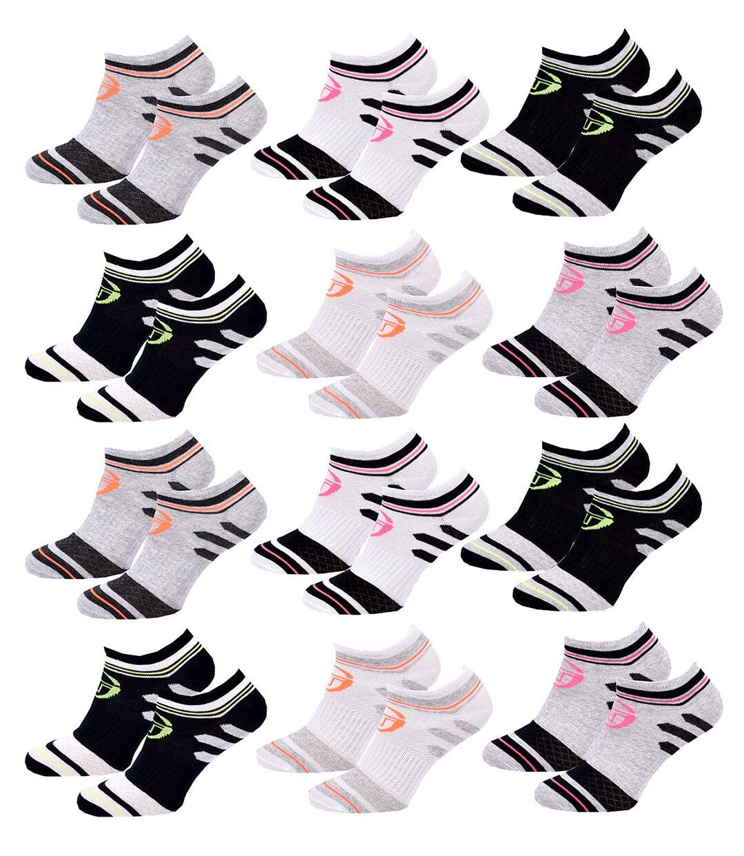 Chaussettes Femme SNEAKER SERGIO TACCHINI Lot de 12 Pack de 12 Paires 2548-1