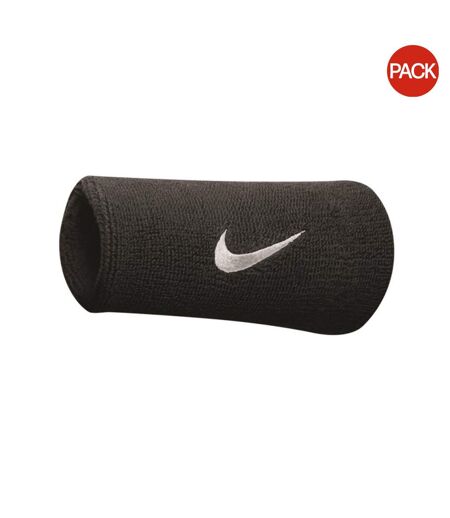 Pack of 2  Jumbo swoosh wristband  black/white Nike