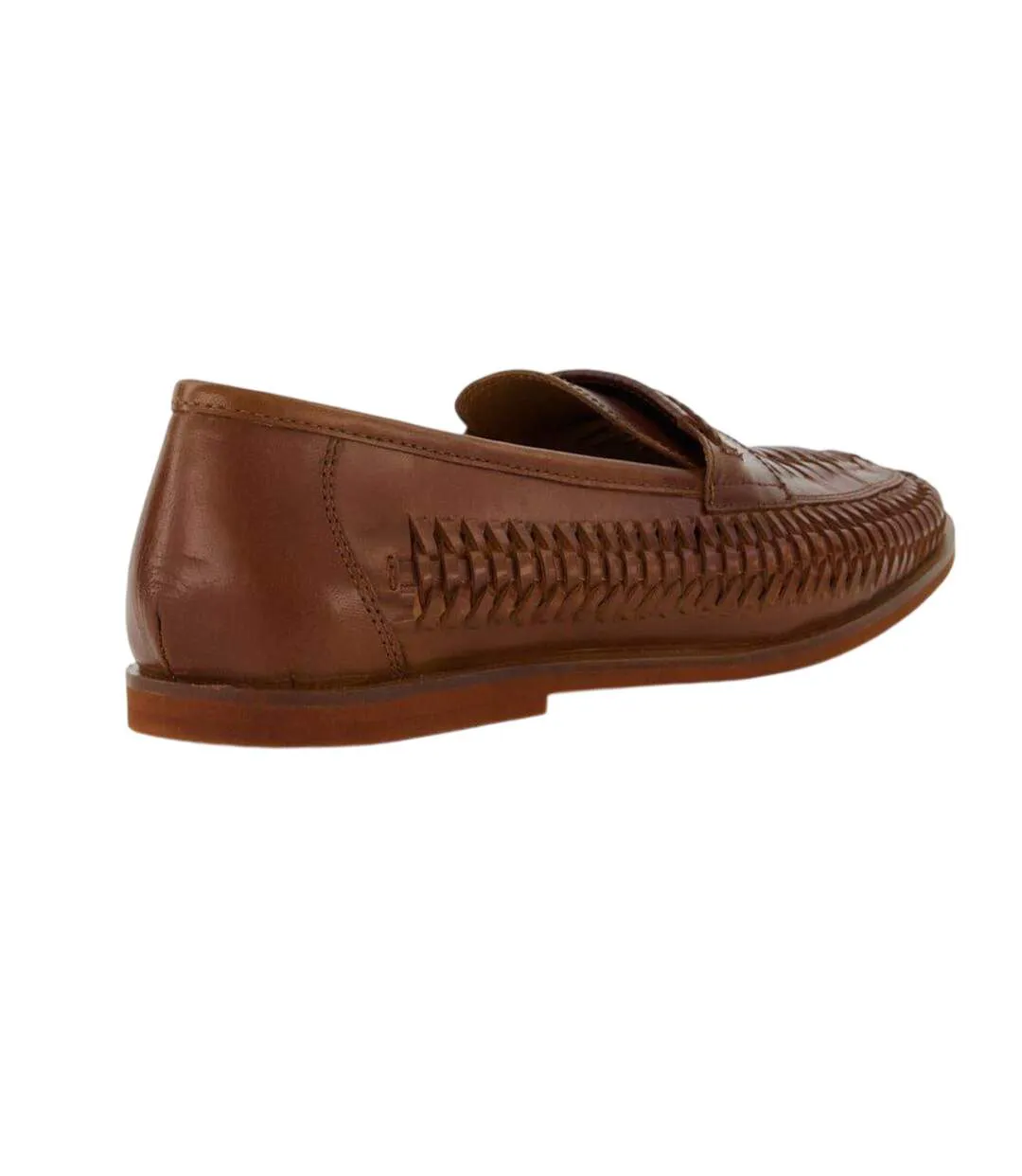 Mens Brickles Leather Flat Loafers Tan Dune London-2