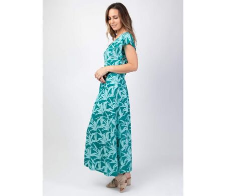 Robe longue été en viscose ARETHA couleur bleu estival Coton Du Monde