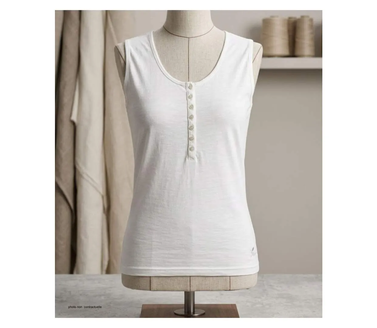 Débardeur DALTON2 MAYFLOWER – Top col tunisien en pur coton au confort thermorégulateur-3