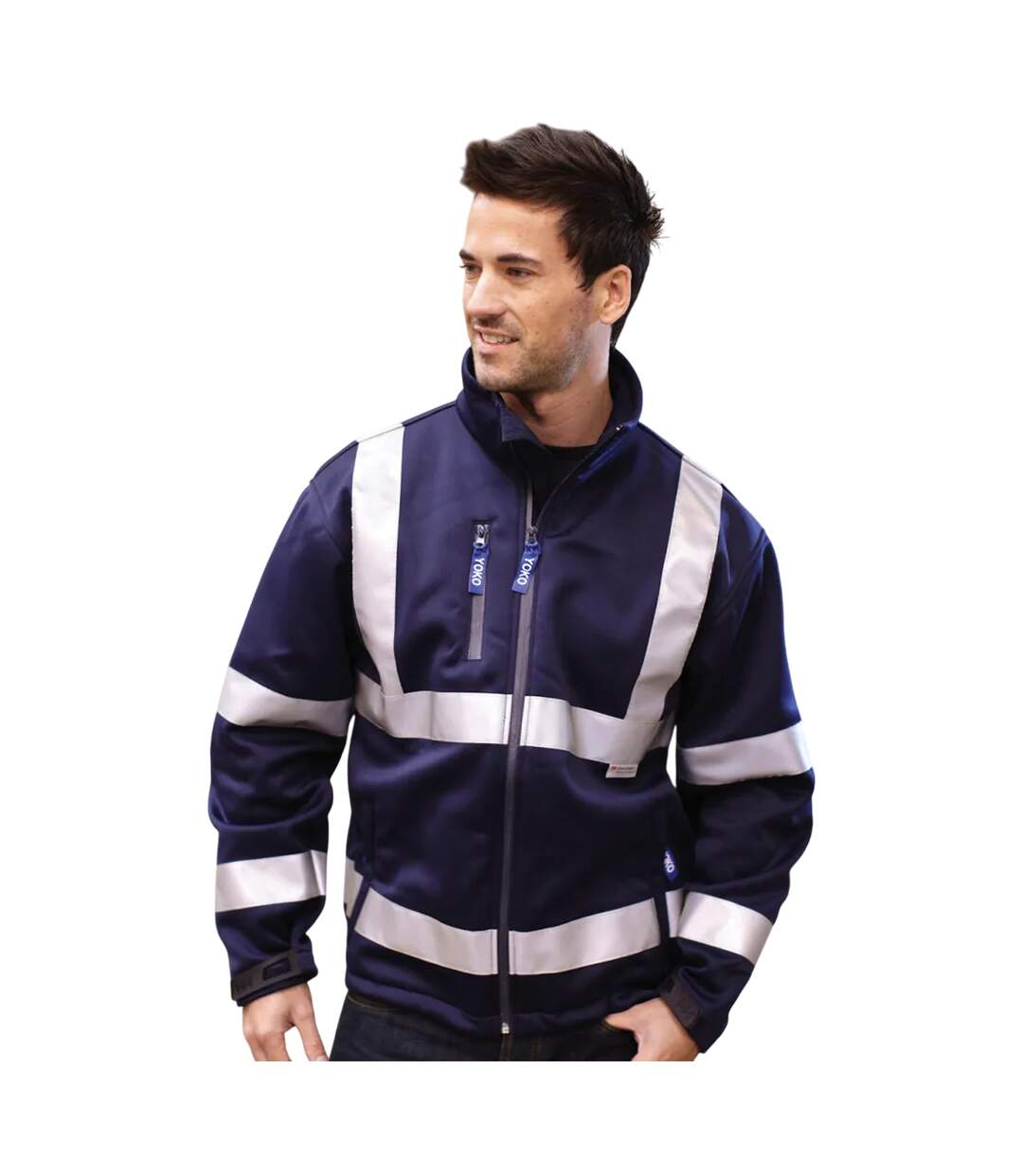 Veste Softshell Fluo Homme Bleu Marine Yoko-1