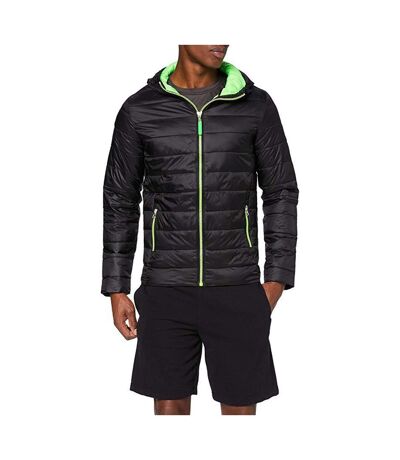 Result Urban Mens Snowbird Hooded Jacket (Black/Lime Green) - UTBC3255
