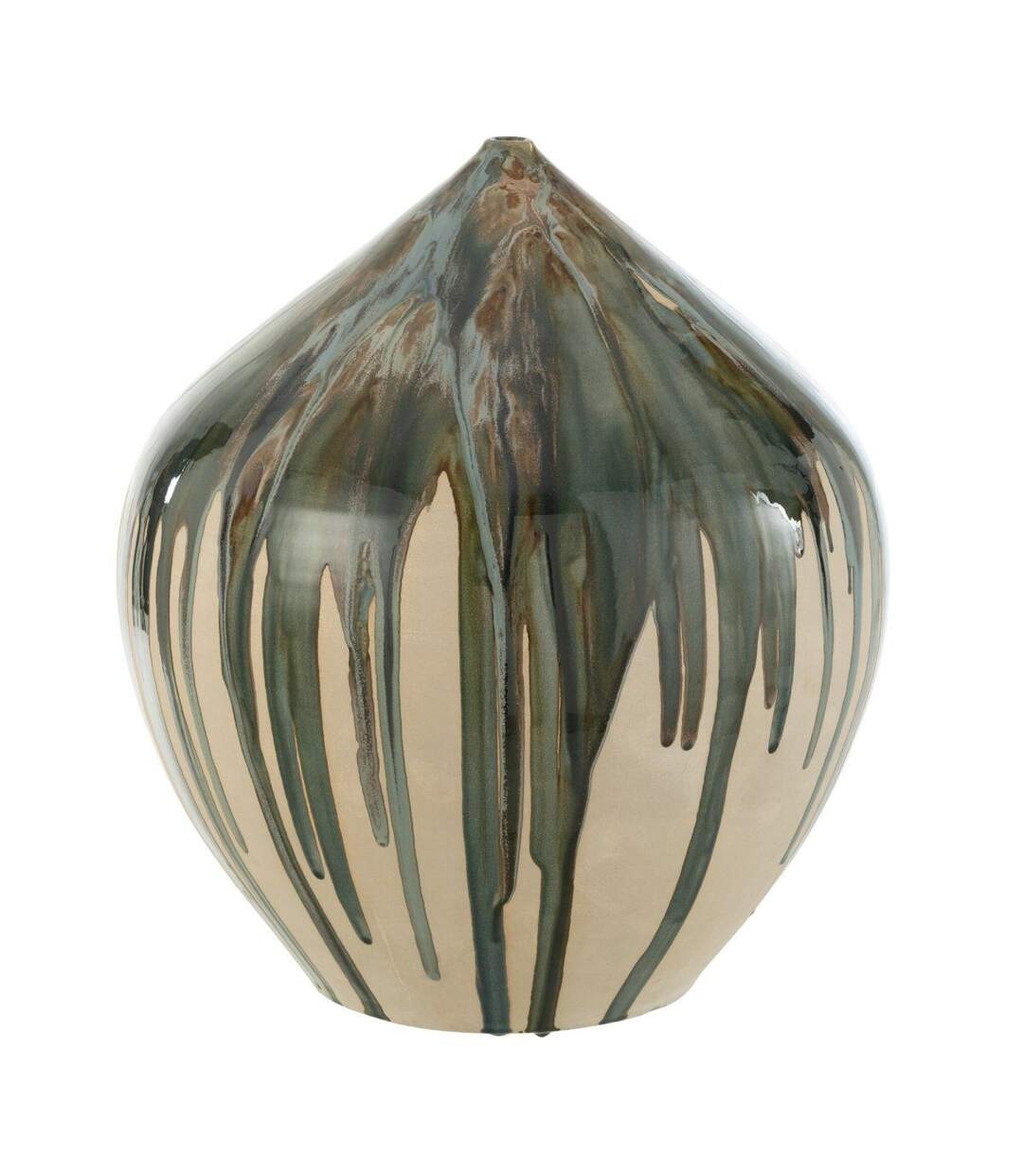 Vase Haut en Céramique Peinture 45cm Vert-1