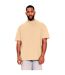 Mens ringspun cotton extended neckline tall oversized t-shirt sand Casual Classics