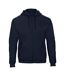 Adults Unisex Id.205 50/50 Full Zip Hooded Sweatshirt Navy Blue B&C-1