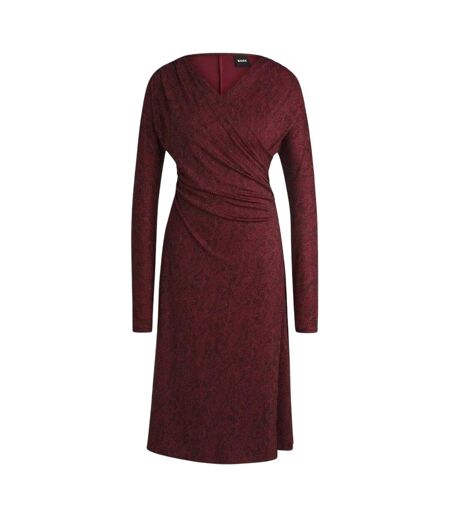 Robe Mi-longue Ettita Femme Bordeaux Boss