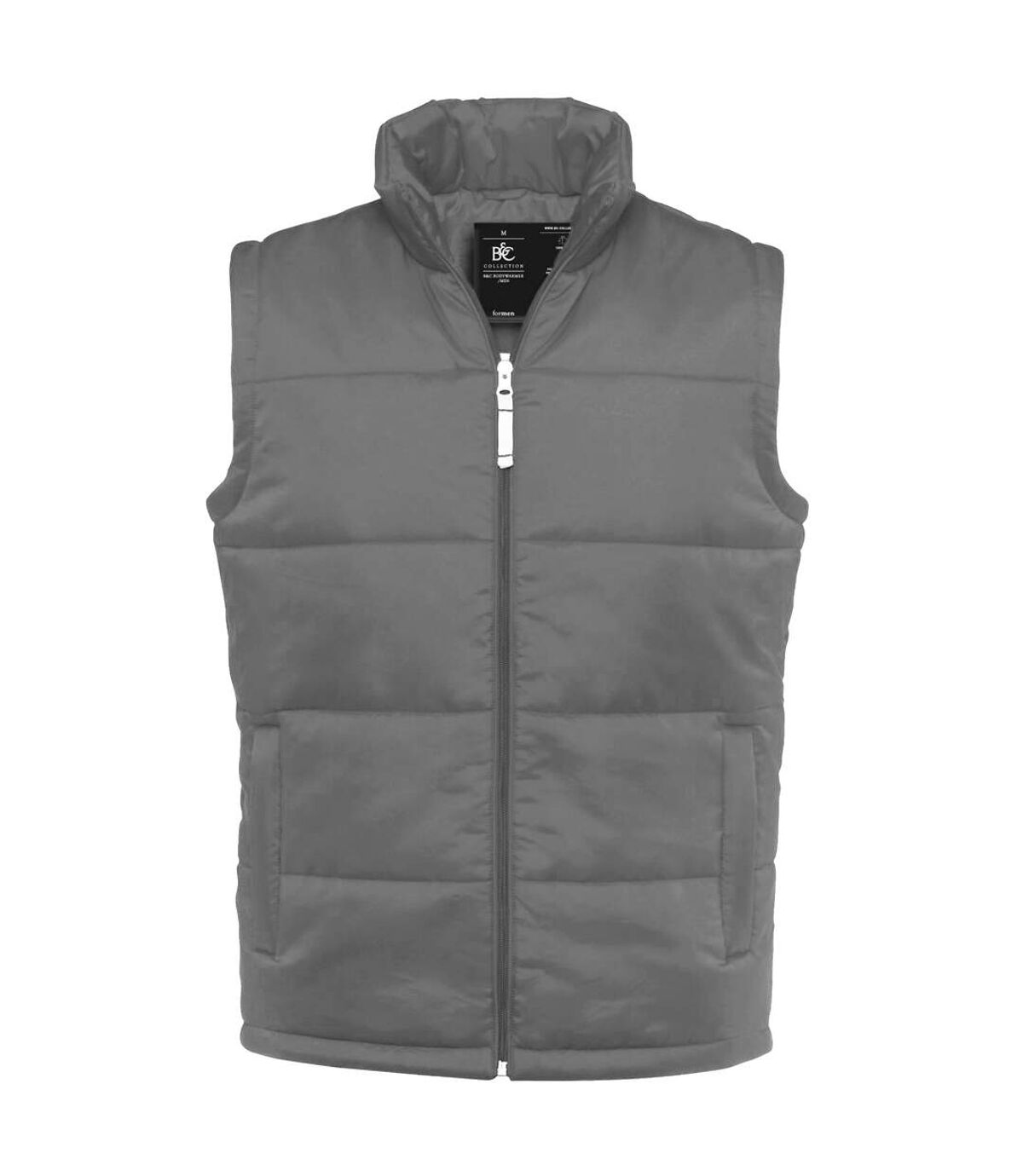 B&C Mens Full Zip Waterproof Bodywarmer/Gilet (Dark Grey)