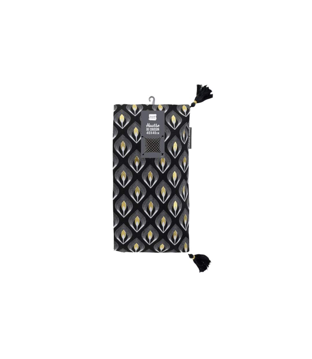 Housse de Coussin Déco Noireor 40x40cm Noir-3