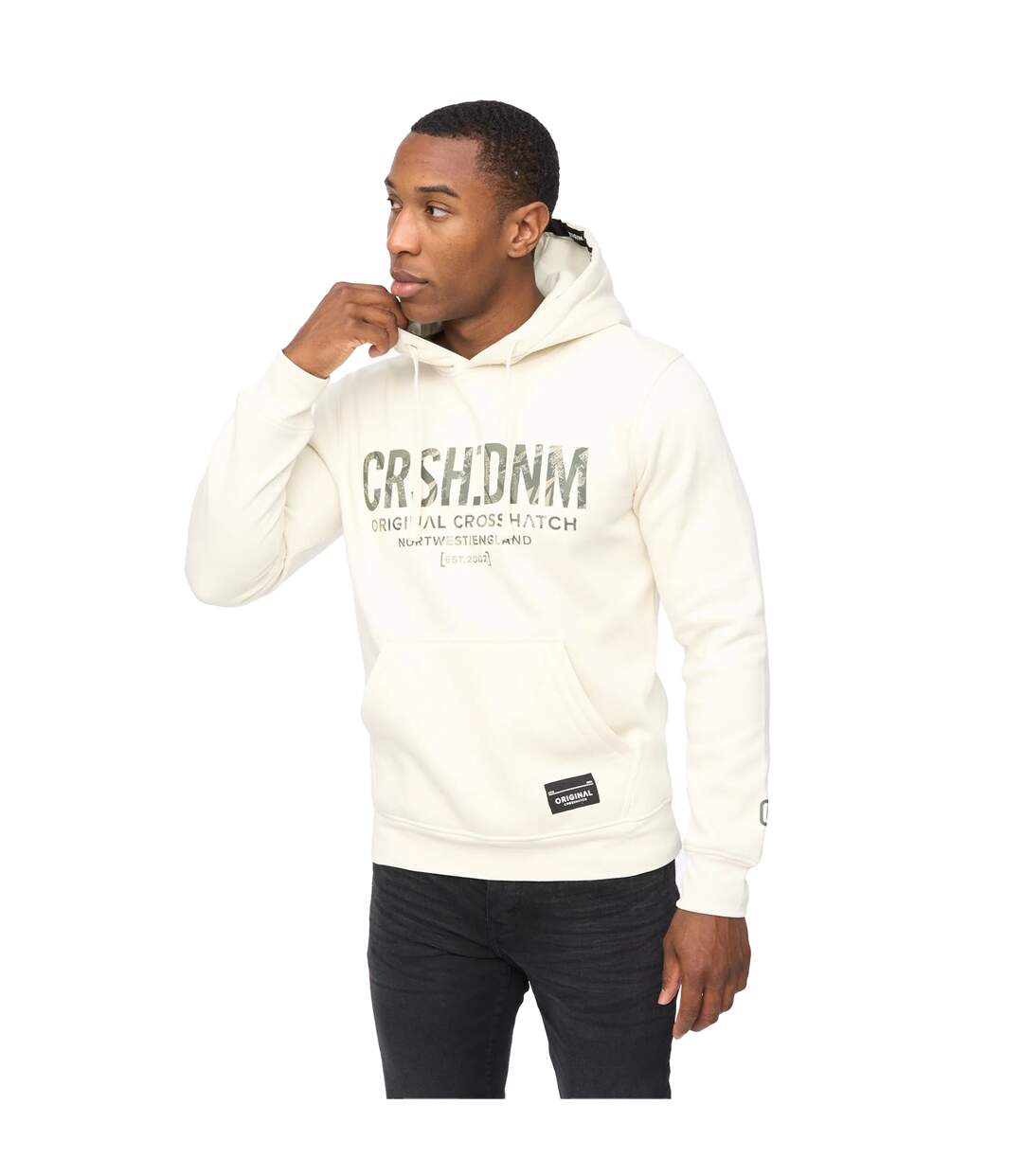 Mens Campbox Hoodie Off White Crosshatch-1