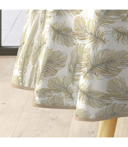 Nappe Toile Cirée Ronde Plumina 160cm Naturel