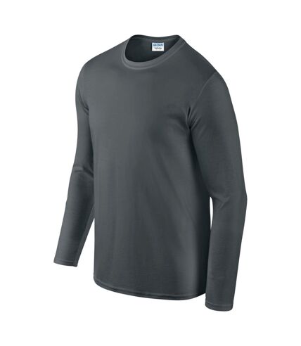 Gildan Mens Soft Style Long Sleeve T-Shirt (Charcoal) - UTBC488