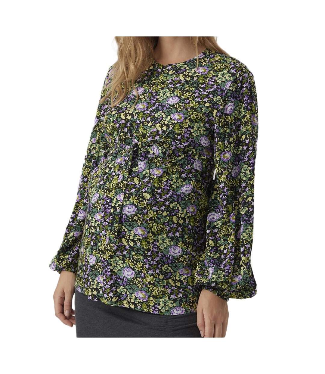 Blouse noir/jaune femme mamalicious lia-1