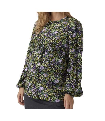Blouse noir/jaune femme mamalicious lia