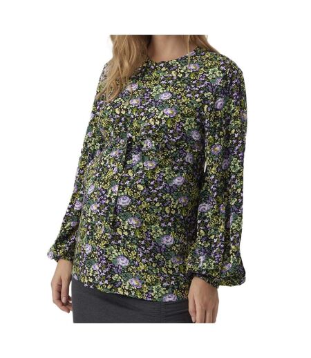 Blouse noir/jaune femme mamalicious lia