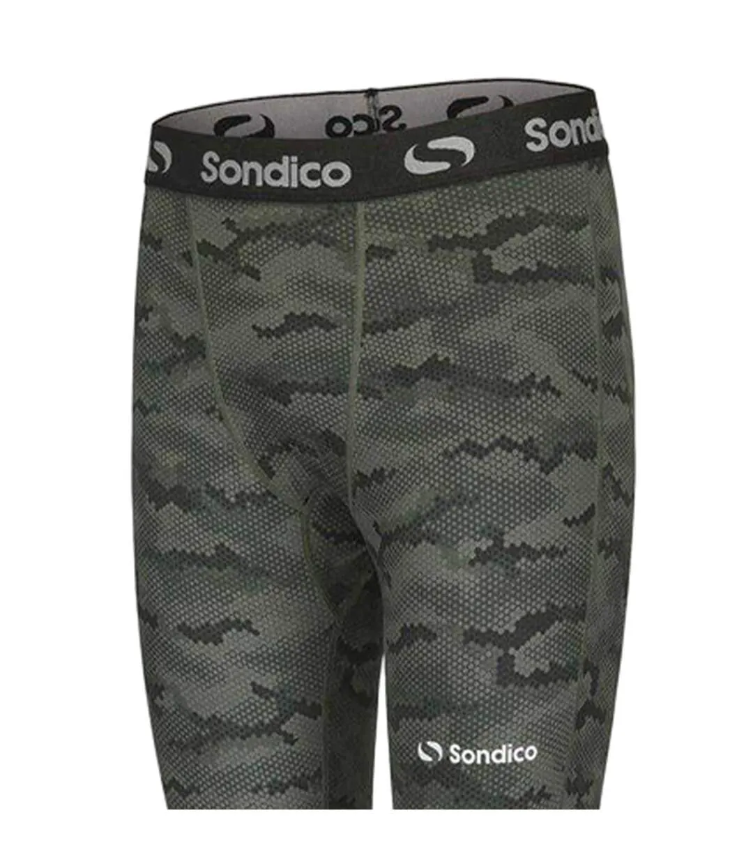 Legging Thermique Motif/style Camouflage Core Homme Vert Sondico-4