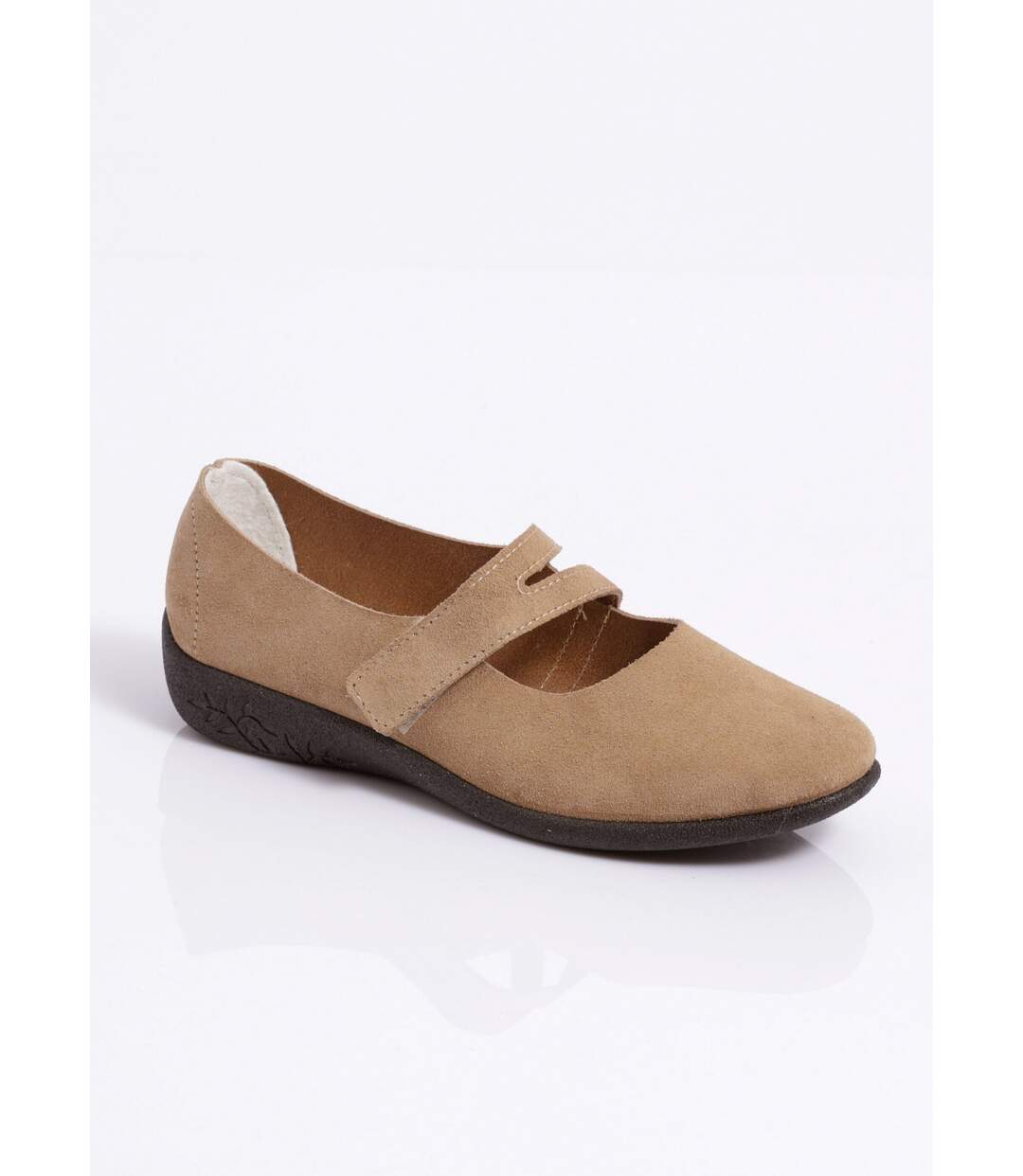 Ballerines scratchées cuir fabriquées en France-1