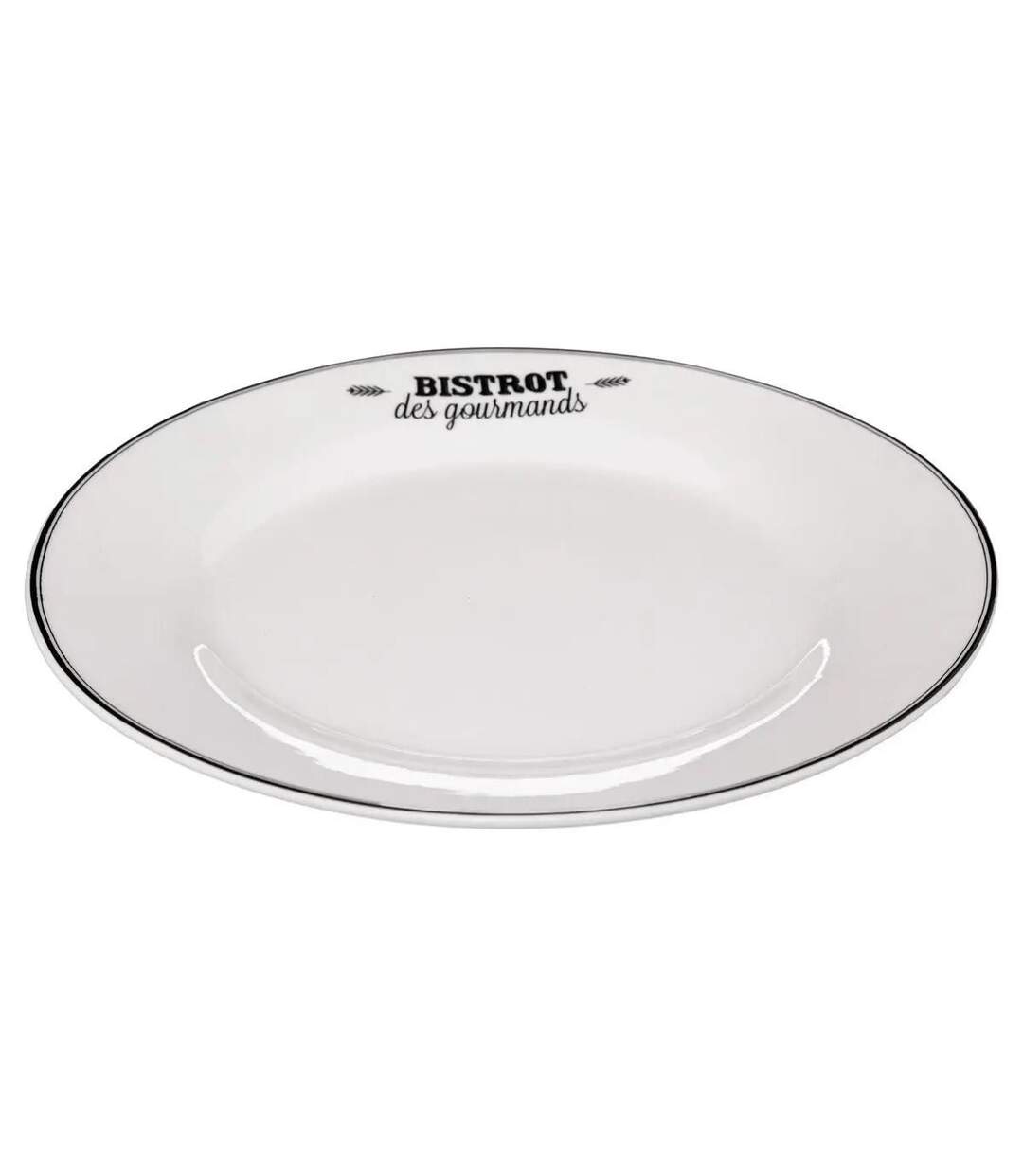 Lot de 6 Assiettes Plates Bistrot 26cm Blanc-2