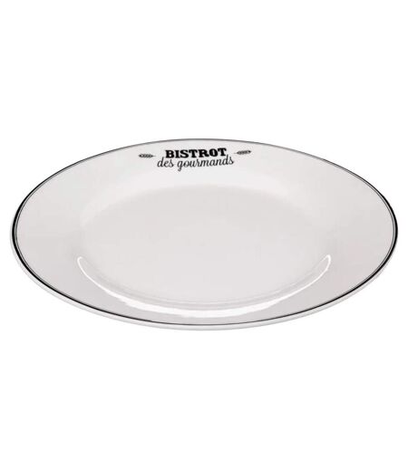 Lot de 6 Assiettes Plates Bistrot 26cm Blanc