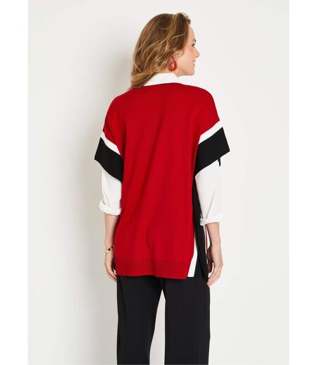 Pull poncho uni long col rond