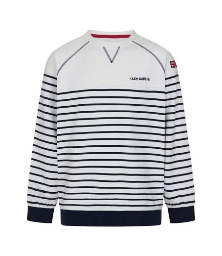 Sweat Motif/style Rayé Femme Blanc Lazy Jacks