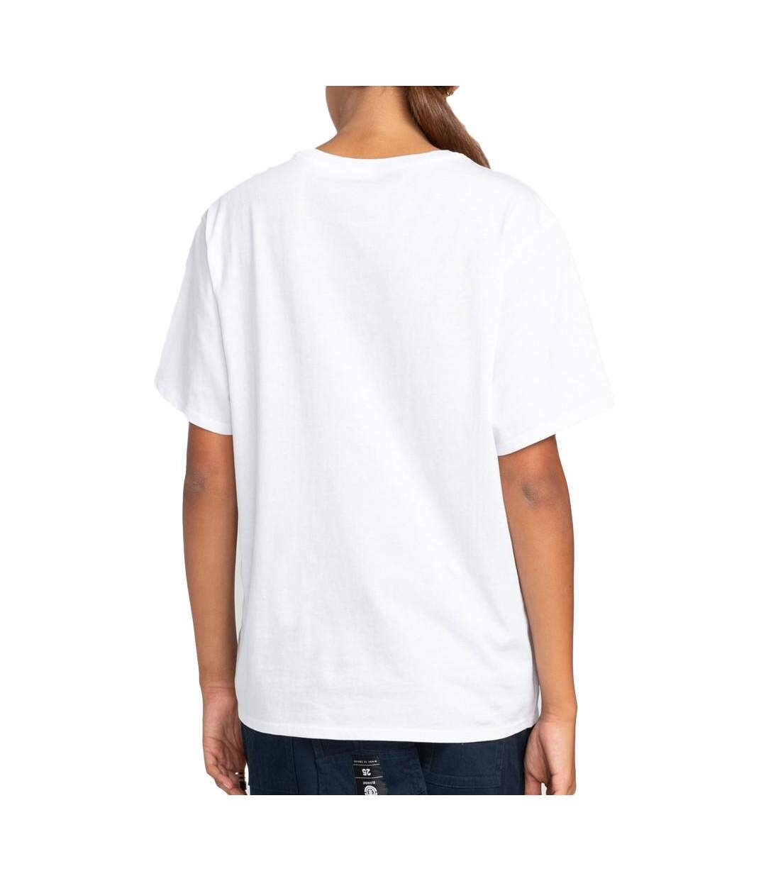 T-shirt Blanc Femme Element Logo Ss W - L