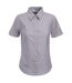 Fruit Of The Loom Ladies Lady-Fit Short Sleeve Oxford Shirt (Oxford Grey) - UTBC398