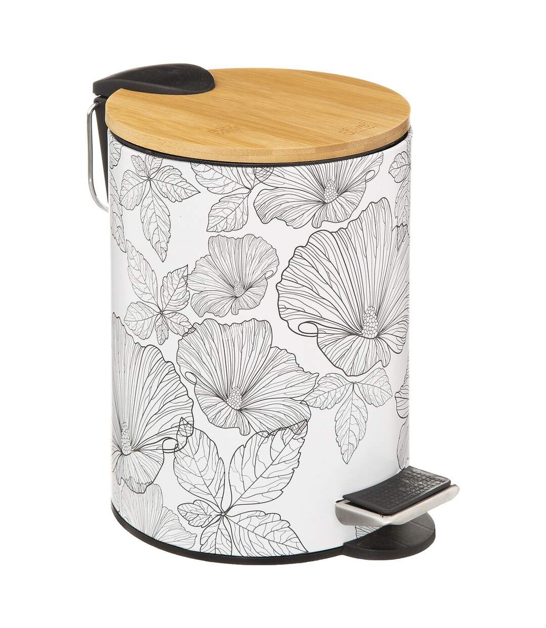 Poubelle BlackFlora 3L en Bambou et Métal-1