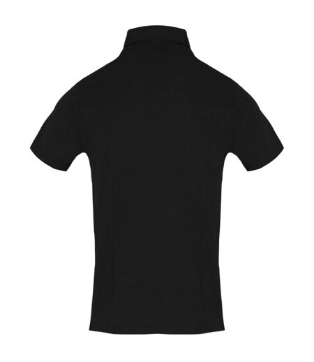 Mens Embroidered Logo Polo Shirt Black Aquascutum