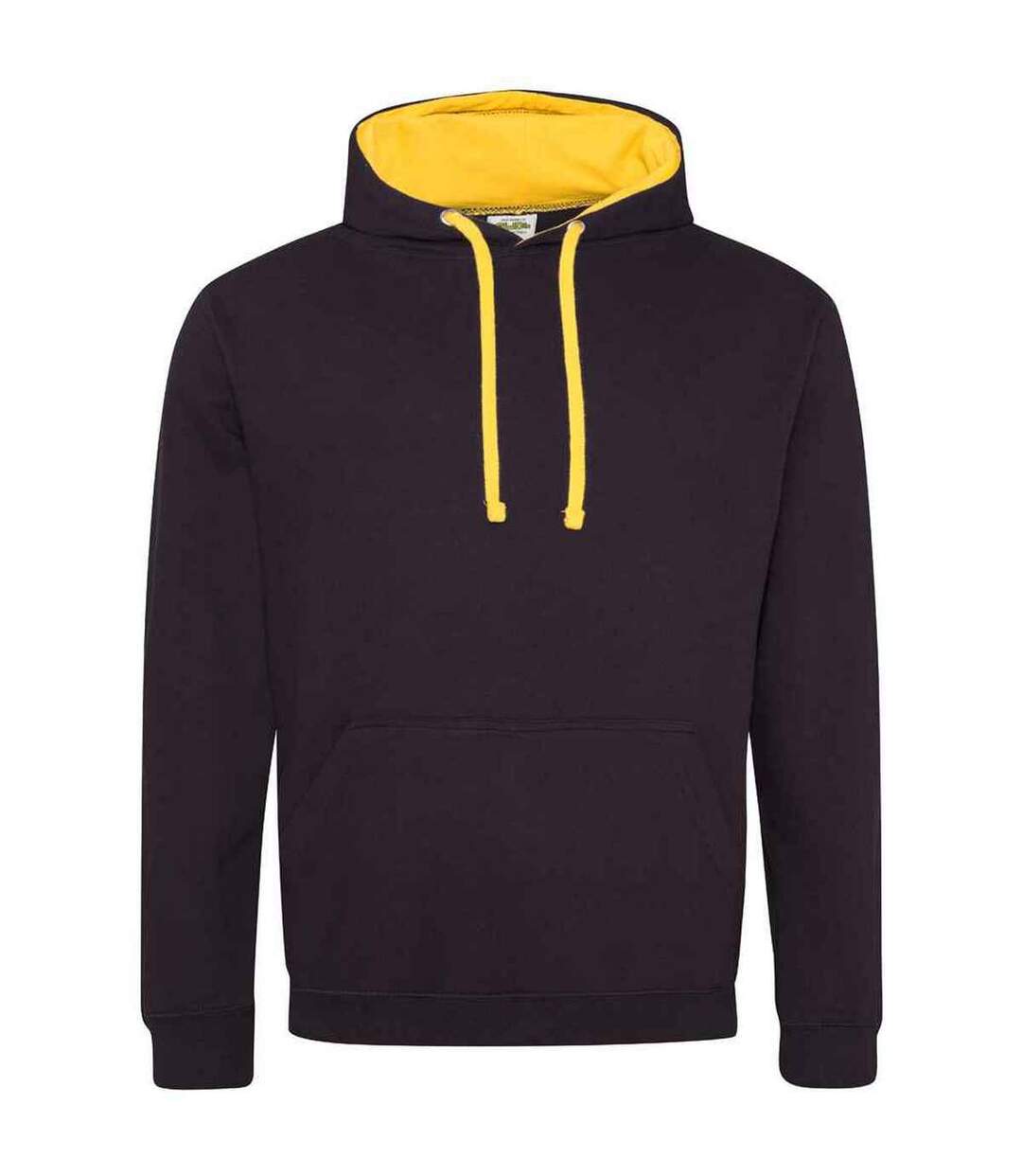 Womens/ladies varsity hoodie jet black/gold Awdis