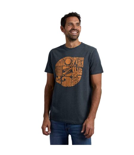 Mens summer sector graphic t-shirt navy Weird Fish