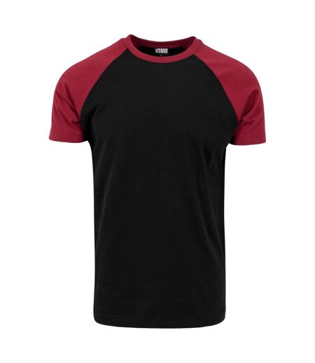 T-shirt Manches Raglan Motif/style Contrasté Homme Noir Bordeaux Urban Classics