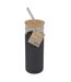 Gourde & Paille en Verre Silicone 0,5L Anthracite-2