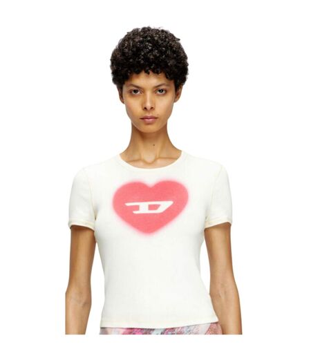 T-shirt Motif/style Cœur Femme Blanc Diesel