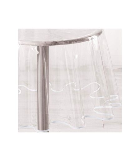 Nappe Ronde Cristal Garden 180cm Transparent & Blanc