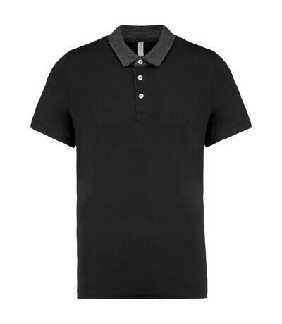 Polo bicolore pour homme - K260 - noir et gris