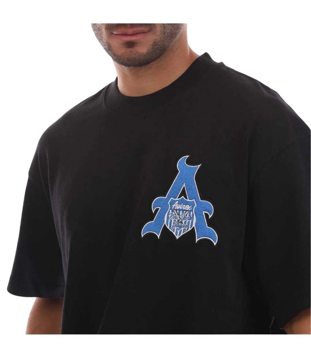 Mens Cunningham Oversized T-shirt Black Avirex-4