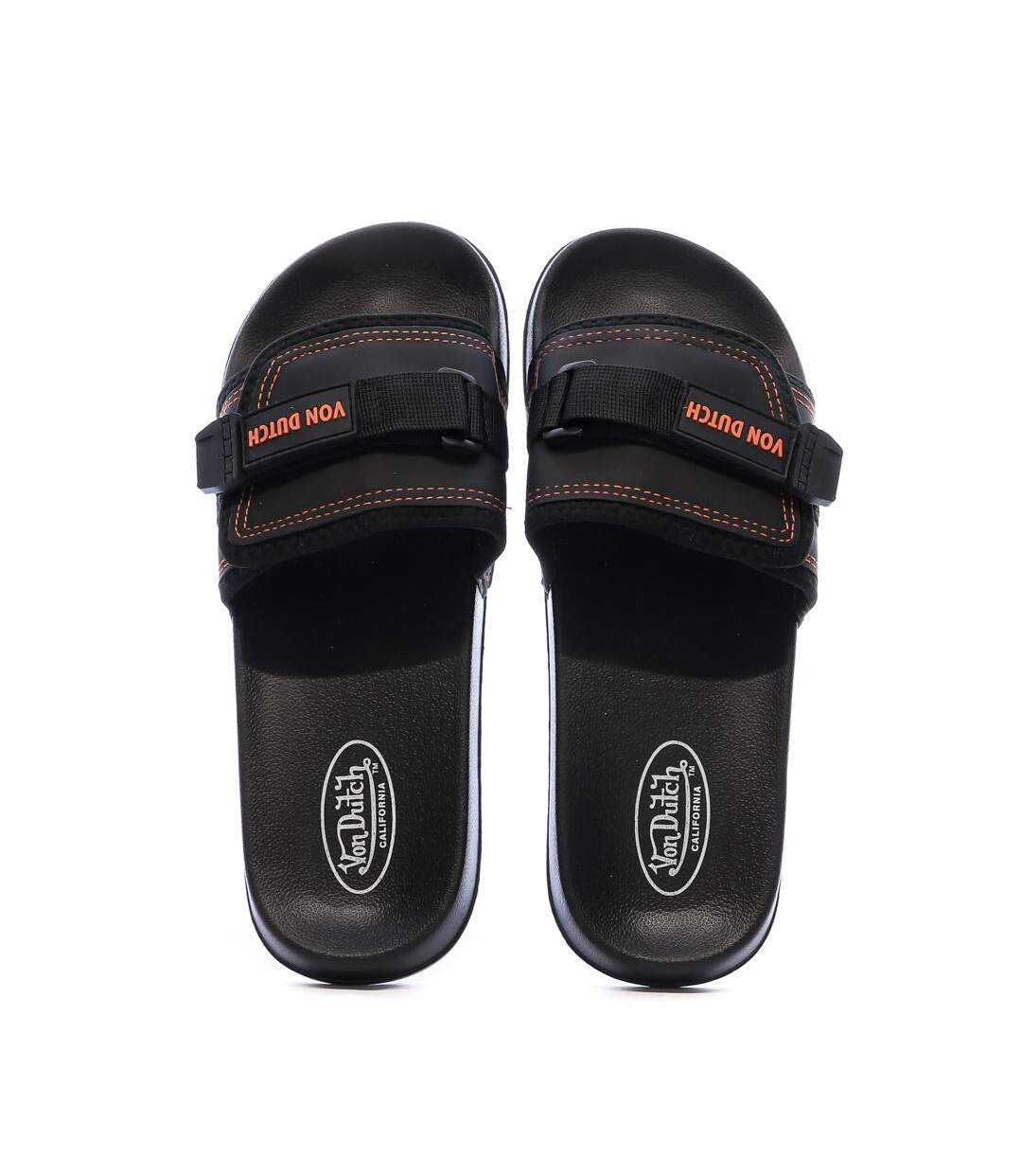 Claquettes noires/rouges homme von dutch malibu - 41-3