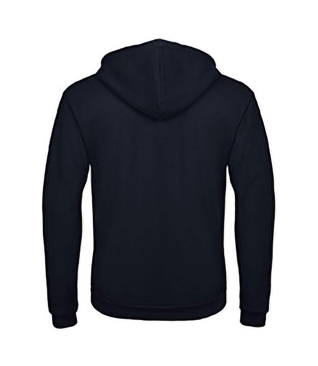 Adults Unisex Id.205 50/50 Full Zip Hooded Sweatshirt Navy Blue B&C-2