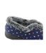 Chaussons Nancy À Col En V Et Motif À Pois Pour Femmes Bleu Marine Sleepers-3