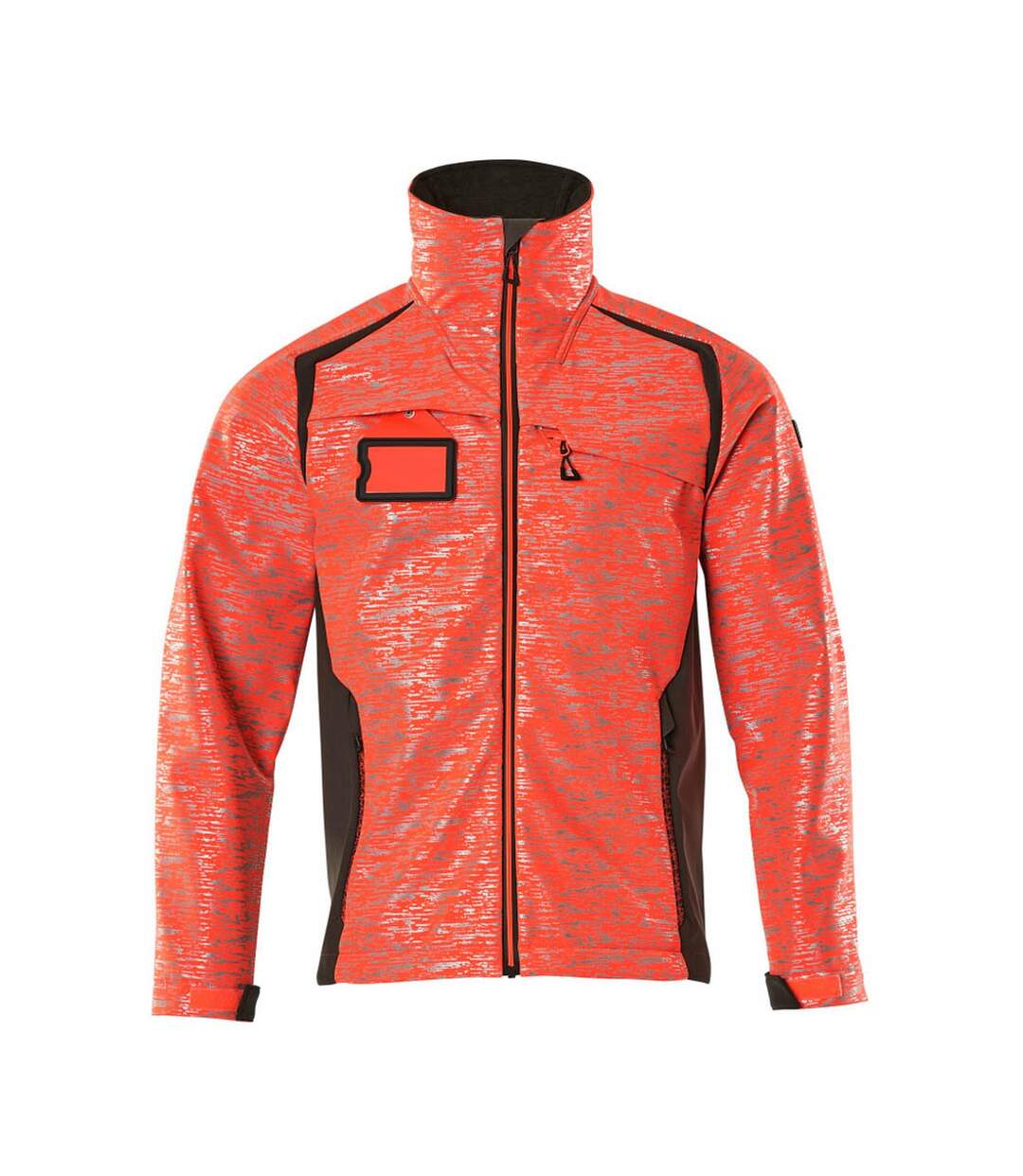Mens Accelerate Safe Soft Shell Jacket Hi Vis Red Dark Anthracite Mascot-1