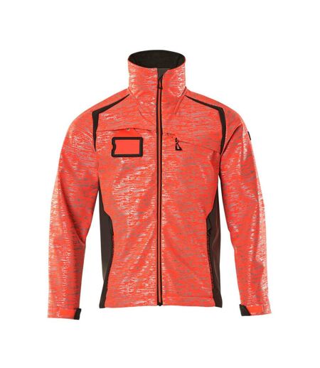 Mens Accelerate Safe Soft Shell Jacket Hi Vis Red Dark Anthracite Mascot