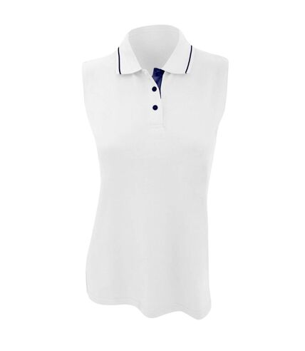 Polo sans manches gamergearpour femme blanc/bleu marine GAMEGEAR