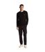 Mens cotton merino crew neck sweater jet black Lyle & Scott