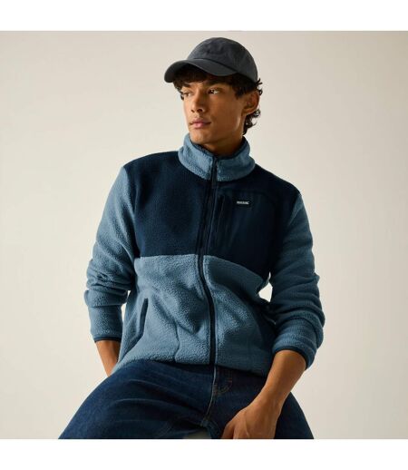 Veste Polaire Motif/style Blocs De Couleurs Frankie Homme Gris Pâle Bleu Marine Regatta
