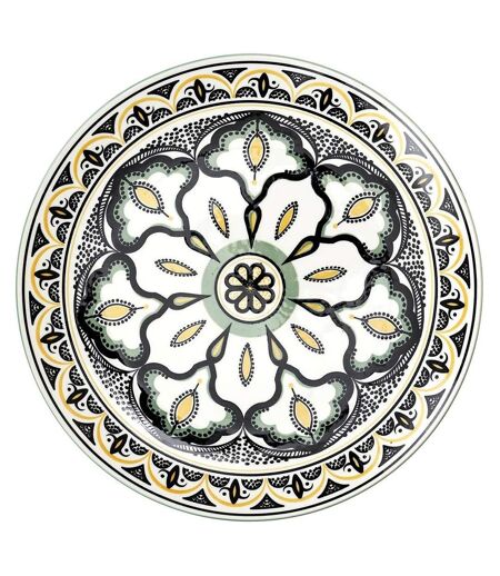 Lot de 6 Assiettes Plates Mandala 26cm Vert