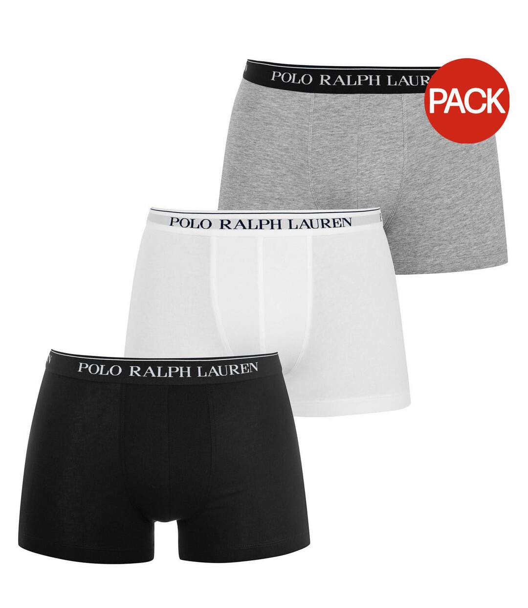 Pack Of 3  Mens Boxer Shorts  Black White Grey Ralph Lauren-1
