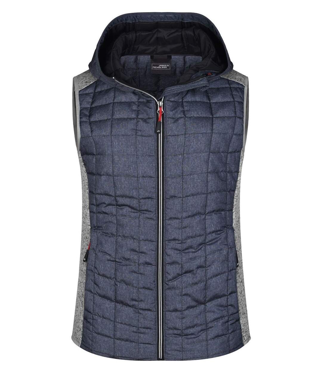 Veste tricot matelassée sans manches - femme - JN767 - gris foncé et gris clair