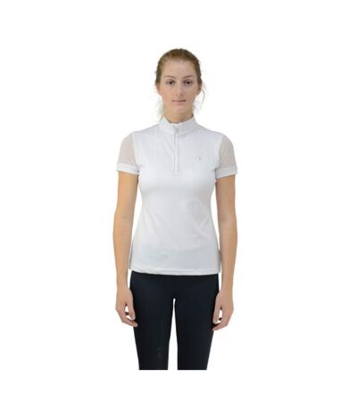 HyFASHION Womens/Ladies Maddie Mesh Sleeved Show Shirt (White) - UTBZ3066