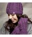 Ladies Cable Knit 3.4 Tog Fleece Lined Thermal Winter Hat-4